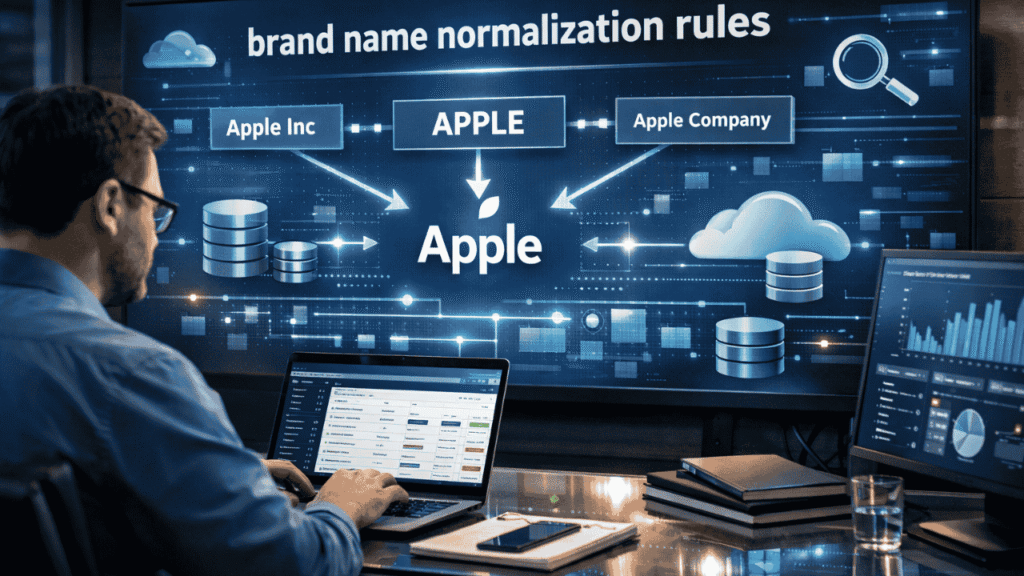 Brand name normalization rules